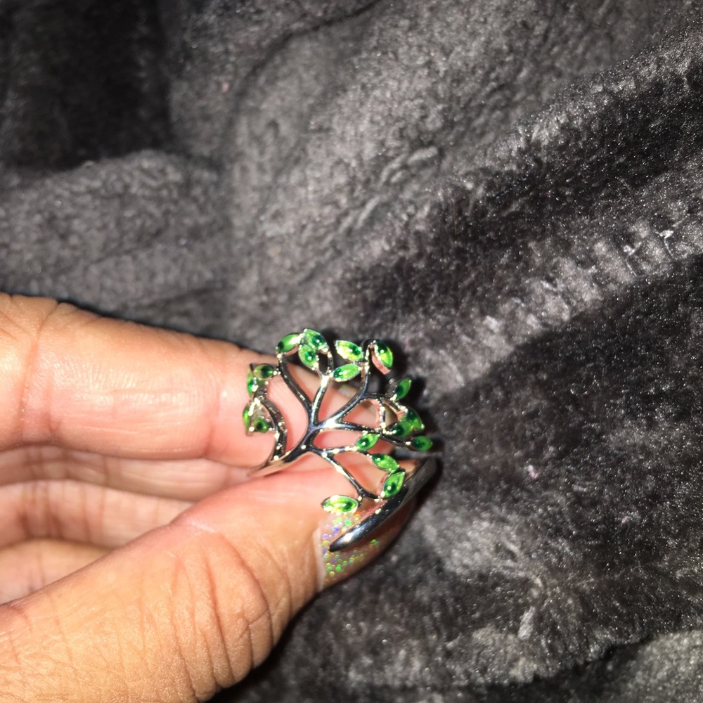 Sterling Silver Leaf Ring Adjustable To Size - image 1